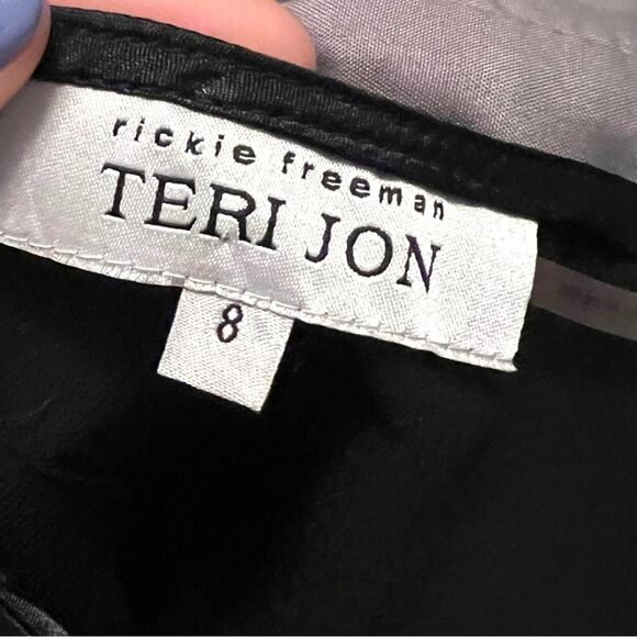 Teri John by Rickie Freeman Black Satin Silk Mini Slip Dress w. 90s aesthetic - Picture 5 of 6